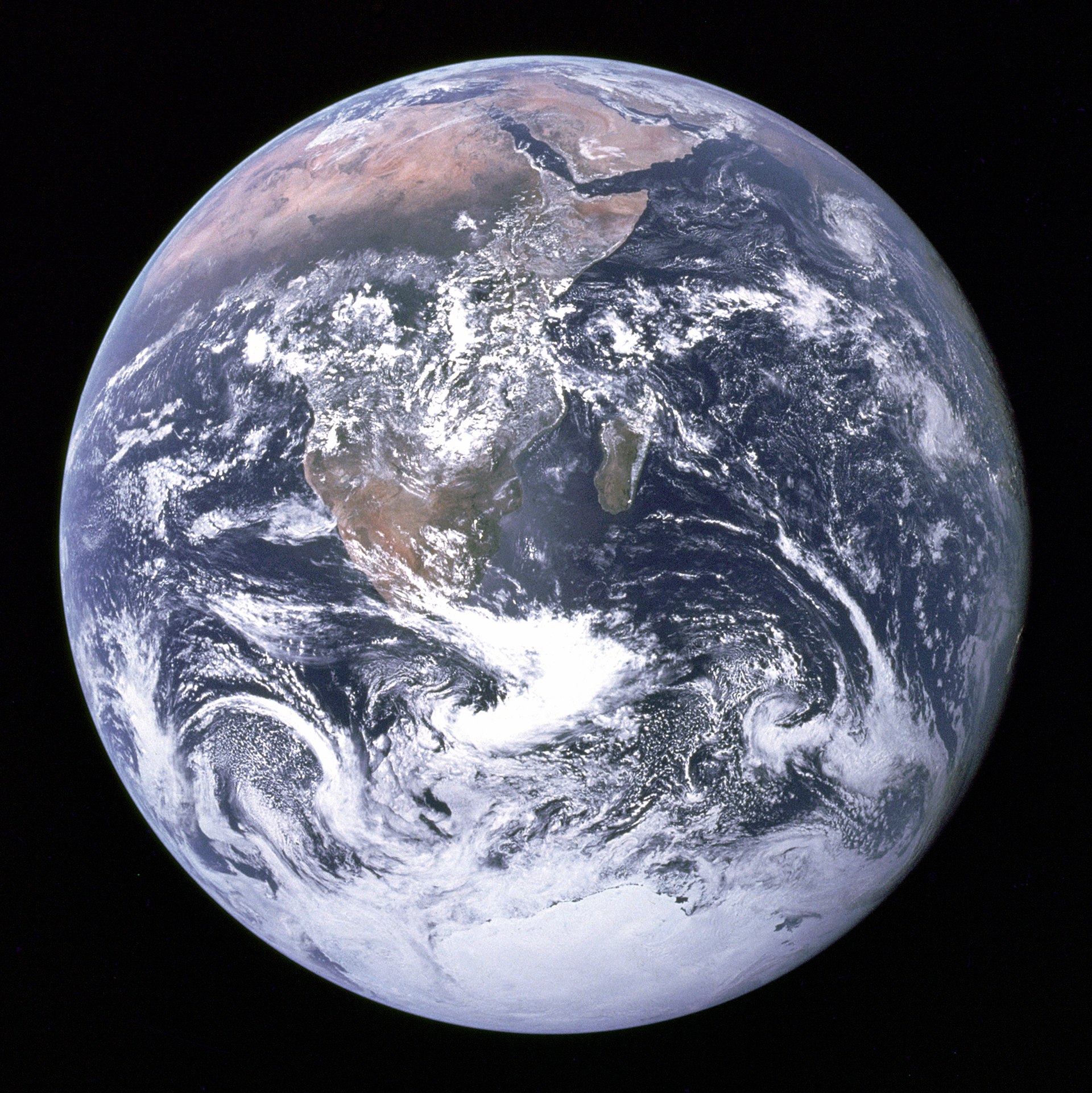The Blue Marble, taken by the Apollo 17 crew in 1972.